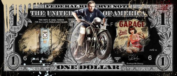 Skyyloft "Steve McQueen Motorrad Dollar"